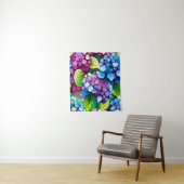 Hydrangea Blume Abstrakt Art Blumenfarben Wandteppich (Beispiel)