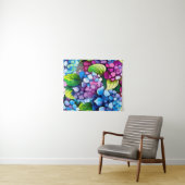 Hydrangea Blume Abstrakt Art Blumenfarben Wandteppich (Beispiel (Horizontal))