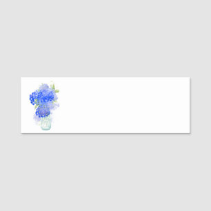 Hydrangea Blume Aquarelltöne Namensschild