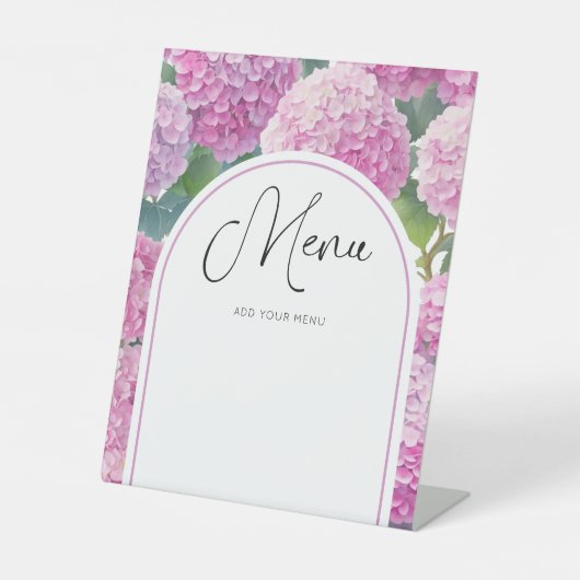 Hydrangea Blume Babyduschmenü Sockelschild (Vorderseite)
