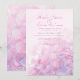 Hydrangea Blume Blumenrosa lila Hochzeit Einladung