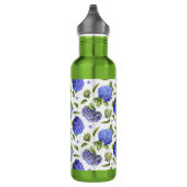 Hydrangea Blume Botanische Kunst Edelstahlflasche (Rechts)