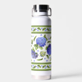 Hydrangea-Blume Botanische Kunstgestaltung Trinkflasche (Rückseite)