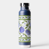 Hydrangea-Blume Botanisches Blumendesign Trinkflasche (Links)
