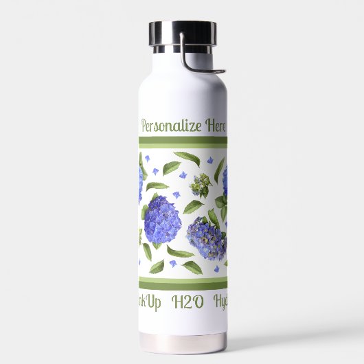 Hydrangea Blume Design Personalisiert Trinkflasche (Links)
