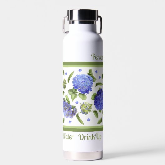 Hydrangea Blume Design Personalisiert Trinkflasche (Vorne)
