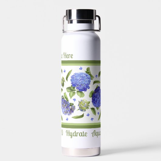 Hydrangea Blume Design Personalisiert Trinkflasche (Rückseite)