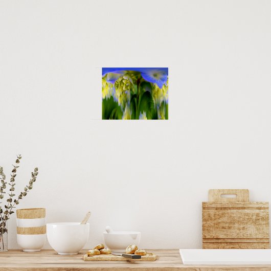 Hydrangea Blume Fantasy Floral Abstrakt Poster (Küche)