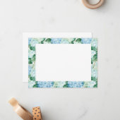 Hydrangea-Blume - Flachkarte Mitteilungskarte (Vorderseite/Rückseite Beispiel)