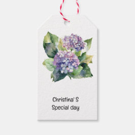 Hydrangea Blume Flora Liebhaber der Wasserfarbe Geschenkanhänger