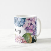 Hydrangea Blume Flora Liebhaber der Wasserfarbe Kaffeetasse (VorderseiteRechts)