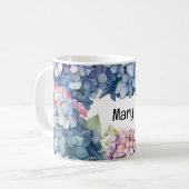 Hydrangea Blume Flora Liebhaber der Wasserfarbe Kaffeetasse (Vorderseite Links)