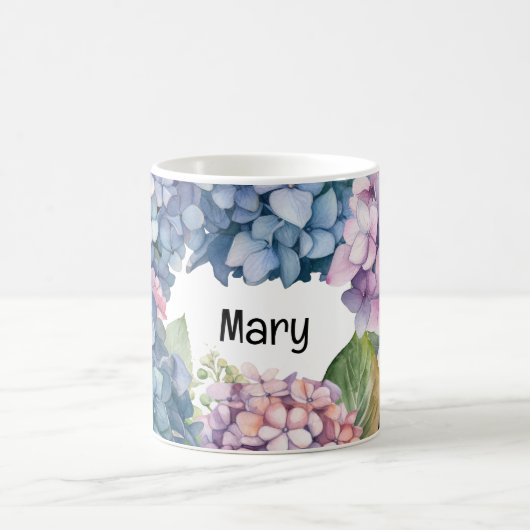 Hydrangea Blume Flora Liebhaber der Wasserfarbe Kaffeetasse (Mittel)
