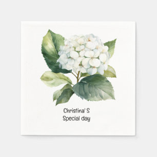 Hydrangea Blume Flora Liebhaber der Wasserfarbe Serviette