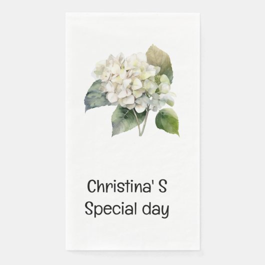 Hydrangea Blume Flora Liebhaber der Wasserfarbe Serviette (Vorderseite)