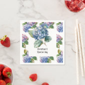 Hydrangea Blume Flora Liebhaber der Wasserfarbe Serviette (Beispiel)