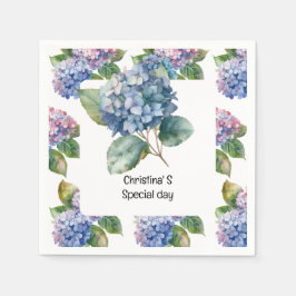 Hydrangea Blume Flora Liebhaber der Wasserfarbe Serviette