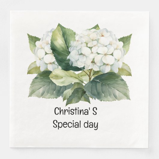 Hydrangea Blume Flora Liebhaber der Wasserfarbe Serviette (Vorderseite)