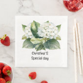 Hydrangea Blume Flora Liebhaber der Wasserfarbe Serviette (Beispiel)