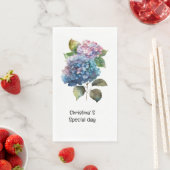 Hydrangea Blume Flora Liebhaber der Wasserfarbe Serviette (Beispiel)