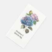 Hydrangea Blume Flora Liebhaber der Wasserfarbe Serviette (Ecke)