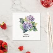Hydrangea Blume Flora Liebhaber der Wasserfarbe Serviette (Beispiel)