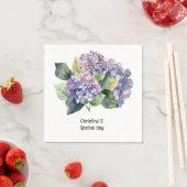 Hydrangea Blume Flora Liebhaber der Wasserfarbe Serviette (Beispiel)