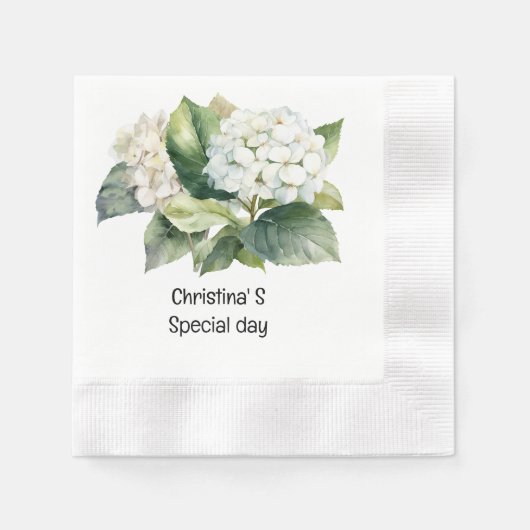 Hydrangea Blume Flora Liebhaber der Wasserfarbe Serviette (Vorderseite)