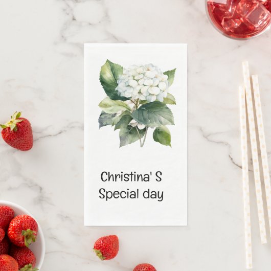 Hydrangea Blume Flora Liebhaber der Wasserfarbe Serviette (Beispiel)