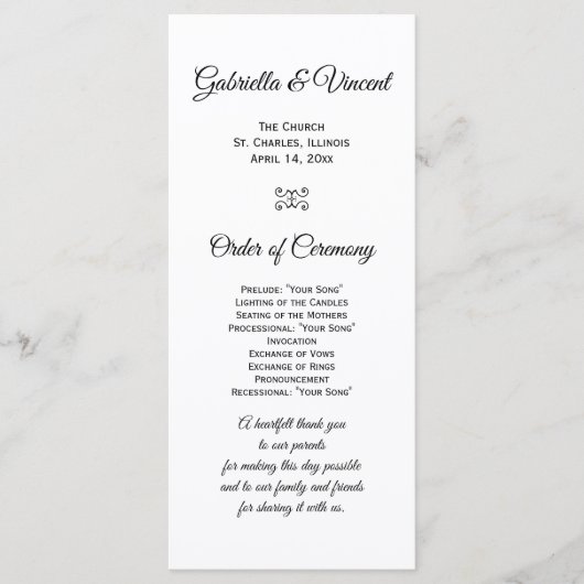 Hydrangea Blume Frame Wedding Program Programm (Vorderseite)