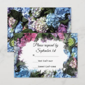 Hydrangea Blume Frame Wedding RSVP Karte (Vorne/Hinten)