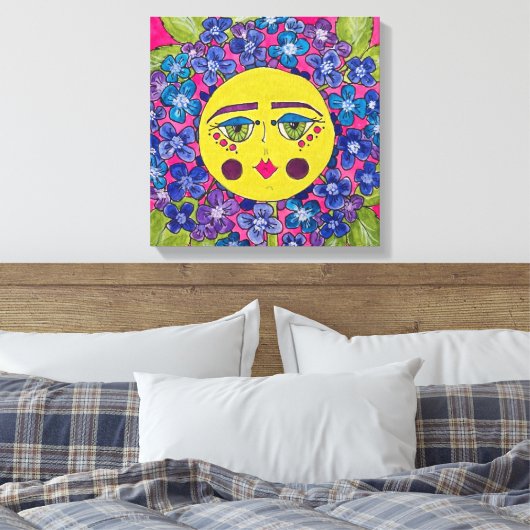 Hydrangea Blume Girl Leinwand Art (Insitu (Schlafzimmer))