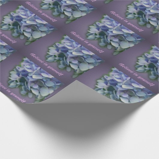 Hydrangea-Blume glaubt an Inspiration  Geschenkpapier (Ecke)