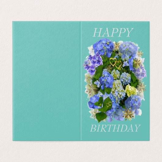 HYDRANGEA BLUME GLÜCKLICH BIRTHTAG (Außenseite Aufgefaltet)