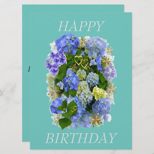 HYDRANGEA BLUME GLÜCKLICH BIRTHTAG (Vorne/Hinten)