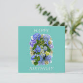 HYDRANGEA BLUME GLÜCKLICH BIRTHTAG KARTE (Stehend Vorderseite)