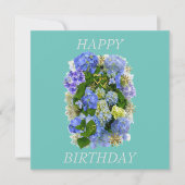 HYDRANGEA BLUME GLÜCKLICH BIRTHTAG KARTE (Vorderseite)