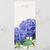 Hydrangea Blume & Gold Elegante Wedding Menu Card Menükarte (Rückseite)