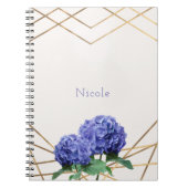 Hydrangea Blume & Gold Elegantes, florales Design Notizblock (Vorderseite)