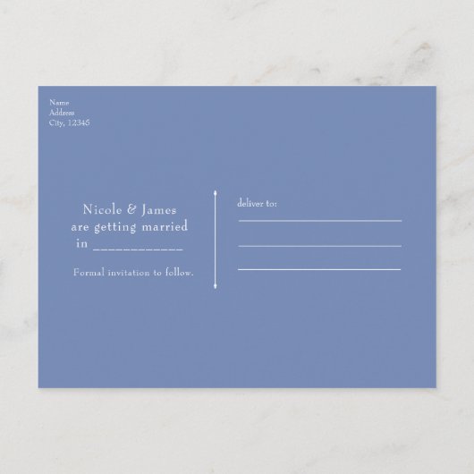 Hydrangea Blume & Gold Save the Date elegant Ankündigungspostkarte (Rückseite)