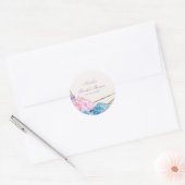 Hydrangea Blume & Gold Spring Wedding Gefallen Runder Aufkleber (Umschlag)