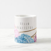 Hydrangea-Blume & Golden Floral Chic Spring Custom Kaffeetasse (Mittel)