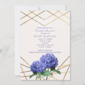 Hydrangea Blume & Goldenen Linien Elegante Einladu Einladung (Vorderseite)