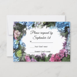 Hydrangea-Blume Hochzeit-RSVP-Reaktion RSVP Karte