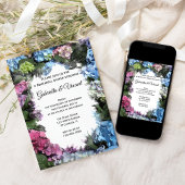 Hydrangea-Blume Hochzeitsessen Probe Einladung