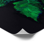 Hydrangea Blume & Horseradish Schwarz Grün Poster (Ecke)