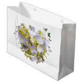 Hydrangea-Blume im Herzen Große Geschenktüte (Vorderseite Schrägansicht)