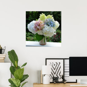 Hydrangea-Blume in einem Vase-Fotografie-Poster au Poster