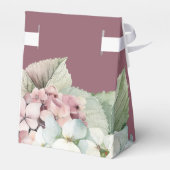 Hydrangea-Blume in Rosa und Weiß Geschenkschachtel (Rückseite)