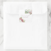 Hydrangea-Blume in Rosa und Weiß Quadratischer Aufkleber (Tasche)